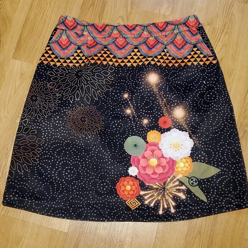 Size EU 40 / US 10 - MAYA Pattern Skirt * ANATOPIK * Made in France